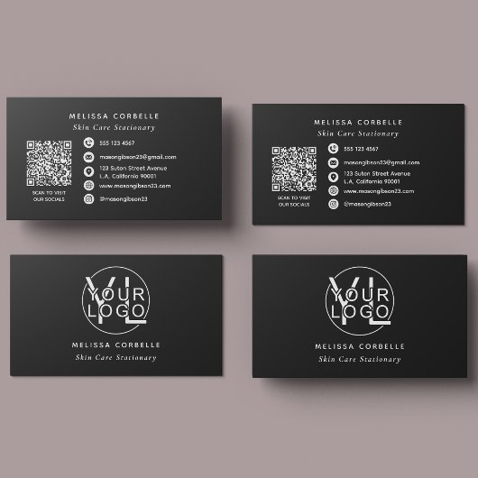Modernes schwarzes Social-Media-QR-Code-Geschäftsl Visitenkarte