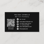 Modernes schwarzes Social-Media-QR-Code-Geschäftsl Visitenkarte (Rückseite)