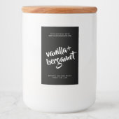 Modernes, schwarzes Sojawachs schmilzt Label Lebensmitteletikett (Vorderseite)