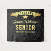 Modernes Schwarzes Sparkle-Abschluss Foto Hintergr Wandteppich (Vorderseite (Horizontal))