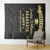 Modernes Schwarzes Sparkle-Abschluss Foto Hintergr Wandteppich (Beispiel (Horizontal))