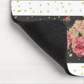 Modernes Schwarzes stripes den Blumen Mousepad (Ecke)