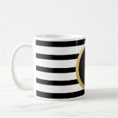 Modernes Schwarzes Stripes Kaffeetasse (Links)