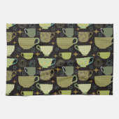 Modernes Schwarzes Teakup aus dem Mittelalter Geschirrtuch (Horizontal)