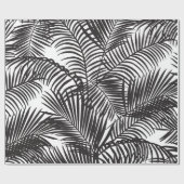 Modernes schwarzes tropisches Palmemuster Geschenkpapier (Flach)