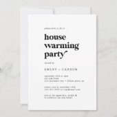 Modernes Schwarzes Typografisches Party Einladung (Vorderseite)