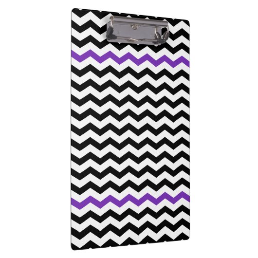 Modernes schwarzes u. lila Zickzack Klemmbrett (Rechts)