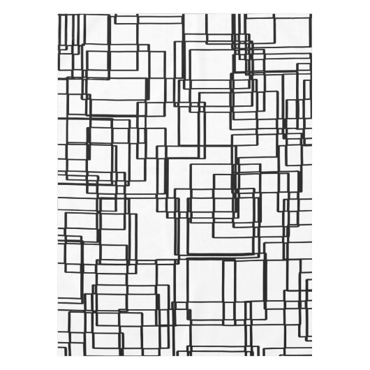 Modernes Schwarzes u. Weiß blockiert Quadrate, Tischdecke (Vorderseite)