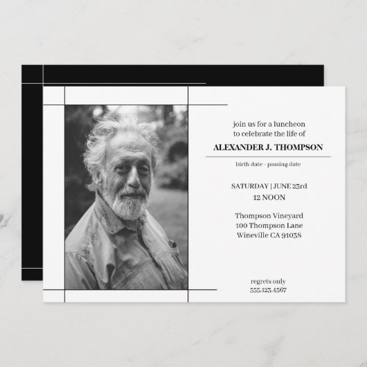 Modernes Schwarzes u. Weiß, die das Dankeskarte (Vorne/Hinten)