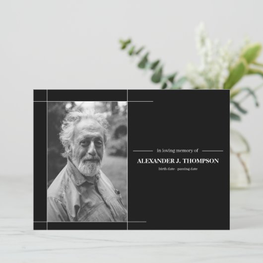 Modernes Schwarzes u. Weiß in liebevollem Dankeskarte (Stehend Vorderseite)