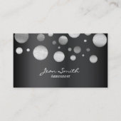 Modernes Schwarzes u. Weiß punktiert Ansager Visitenkarte (Vorderseite)