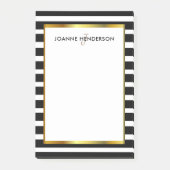 Modernes Schwarzes u. Weiß stripes Post-it Klebezettel (Vorderseite)