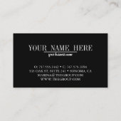 Modernes schwarzes u. weißes Löffel-und Visitenkarte (Rückseite)