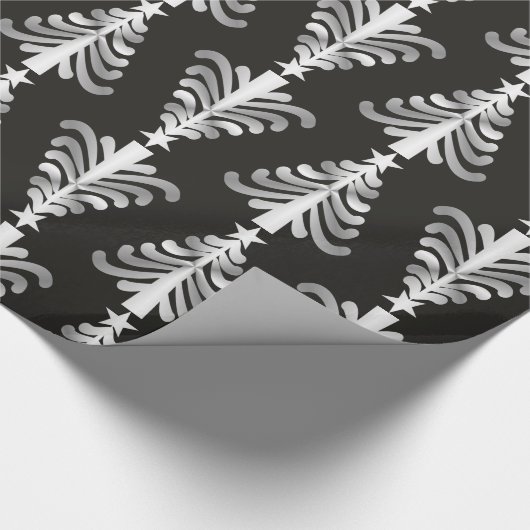 Modernes schwarzes und silbernes geschenkpapier (Ecke)