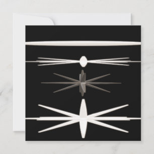 MODERNES SCHWARZES UND WEISSES DESIGN EINLADUNG