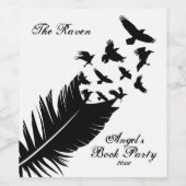 Modernes, schwarzes und weißes Federwerk Weinetikett (Einzelnes Label)