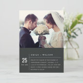 MODERNES SCHWARZES UND WEISSES FOTO EINLADUNG (Stehend Vorderseite)