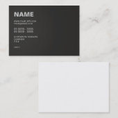 Modernes Schwarzes Visitenkarte (Vorne/Hinten)