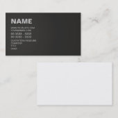 Modernes Schwarzes Visitenkarte (Vorne/Hinten)