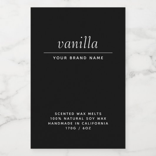 Modernes schwarzes Wachs schmilzt Verpackungsetike Lebensmitteletikett (Einzelnes Label)