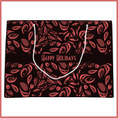 Modernes schwarzes, warmes rotes Teardrop-Muster Große Geschenktüte