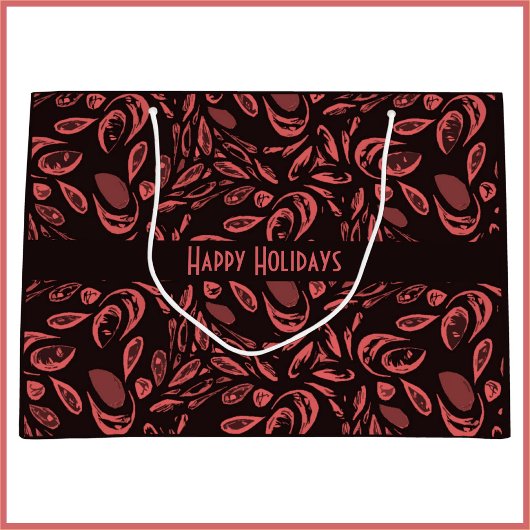 Modernes schwarzes, warmes rotes Teardrop-Muster Große Geschenktüte