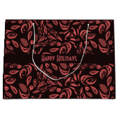 Modernes schwarzes, warmes rotes Teardrop-Muster Große Geschenktüte (Vorderseite)