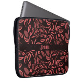 Modernes schwarzes, warmes rotes Teardrop-Muster Laptopschutzhülle (Vorne Rechts)