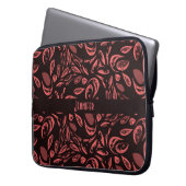 Modernes schwarzes, warmes rotes Teardrop-Muster Laptopschutzhülle (Vorderseite Links)