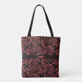 Modernes schwarzes, warmes rotes Teardrop-Muster Tasche (Rückseite)