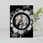 Modernes Schwarzes Wasserfarbenes Foto Save the Da Folieneinladung (Stehend vorne)