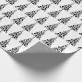 Modernes Schwarzes Weihnachtsbaummuster Geschenkpapier (Ecke)