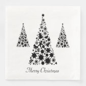 Modernes Schwarzes Weihnachtsbaummuster Serviette (Vorderseite)