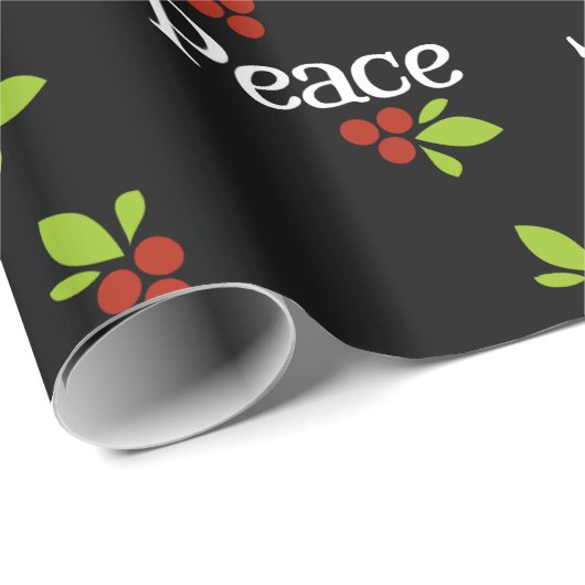 Modernes schwarzes Weihnachtsgeschenk-Packpapier Geschenkpapier (Rolleneckpunkt)