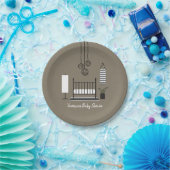 Modernes Schwarzes + Weiße Pappteller (Party)