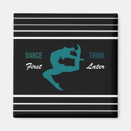 Modernes schwarzes, weißes und Aquamarines Tanzang Magnet