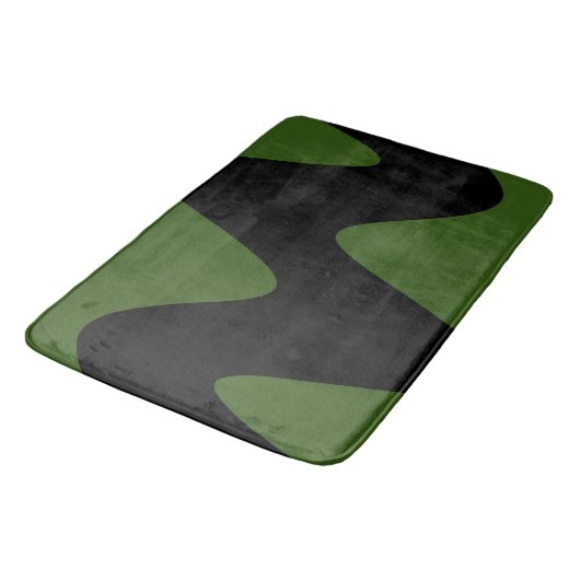 Modernes Schwarzwald-Grün Badematte (Schrägansicht)