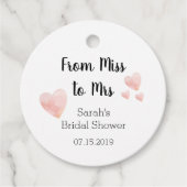 Modernes Schwarzweiß-Brautparty Vielen Dank Geschenkanhänger (Vorderseite)