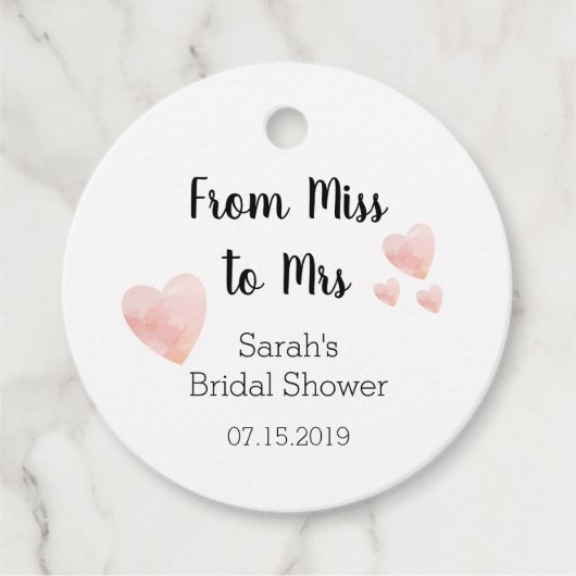 Modernes Schwarzweiß-Brautparty Vielen Dank Geschenkanhänger (Vorderseite)