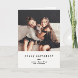 Modernes Schwarzweiss-Feiertags-Foto der Feiertagskarte