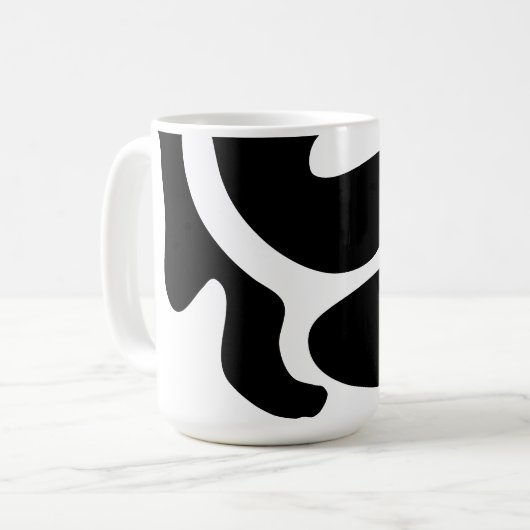 Modernes Schwarzweiß-Freeform-Muster Kaffeetasse (Vorderseite Links)