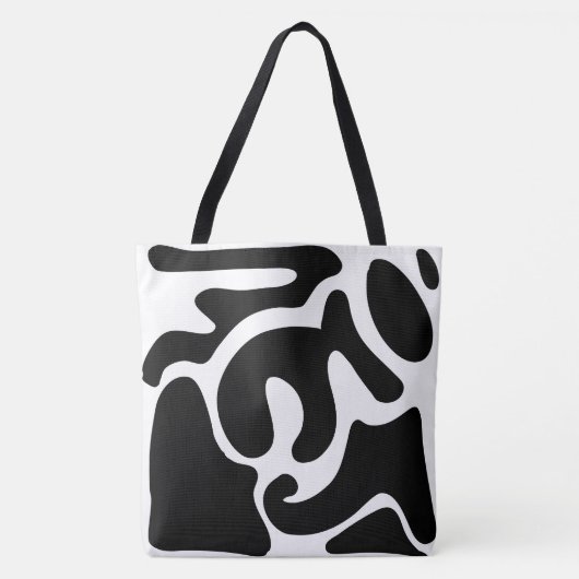 Modernes Schwarzweiß-Freeform-Muster Tasche (Vorderseite)