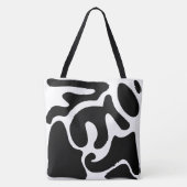 Modernes Schwarzweiß-Freeform-Muster Tasche (Rückseite)