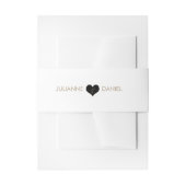 Modernes Schwarzweiss-Herz-Bauch-Band Einladungsbanderole (Vorderseite Beispiel)