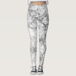 Modernes Schwarzweiss-Imitat-Marmormuster Leggings<br><div class="desc">Dieses modernes Schwarzweiss-Imitatmarmormuster ist für die trendy und stilvolle Einzelperson perfekt.</div>