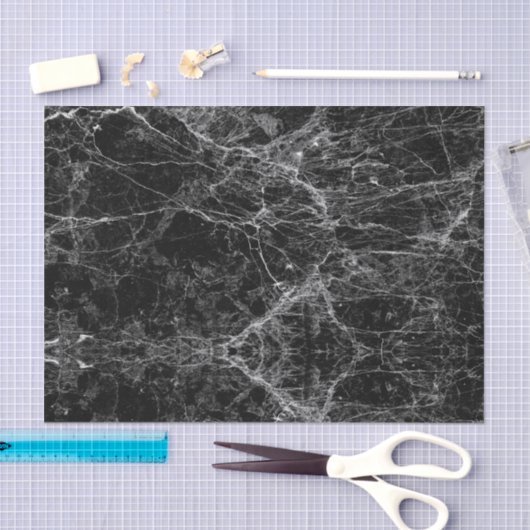 Modernes Schwarzweiss-Imitat-Marmormuster Seidenpapier (Handwerk)