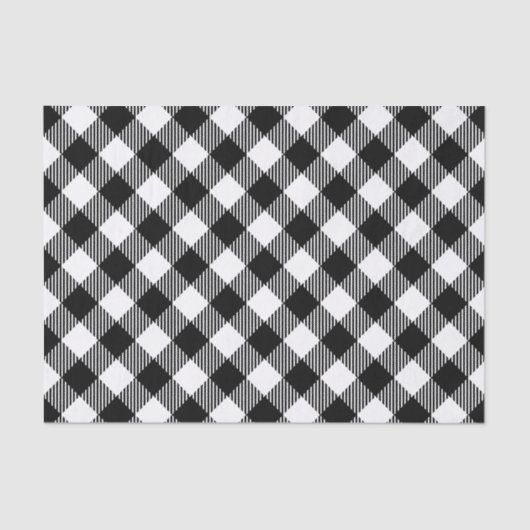 Modernes Schwarzweiss-Karo-Gingham-Muster Seidenpapier (Vorderseite)