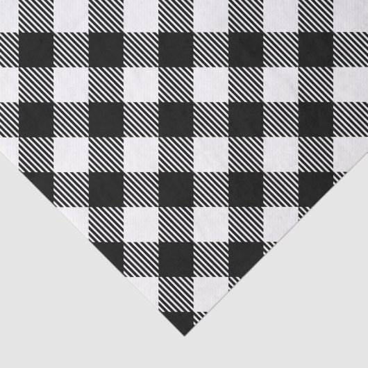 Modernes Schwarzweiss-Karo-Gingham-Muster Seidenpapier (Ausschnitt)
