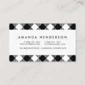 Modernes Schwarzweiss-Karo-Gingham-Muster Visitenkarte (Rückseite)