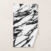 Modernes Schwarzweiss-Marmormuster Badhandtuch Set (Handtuch)
